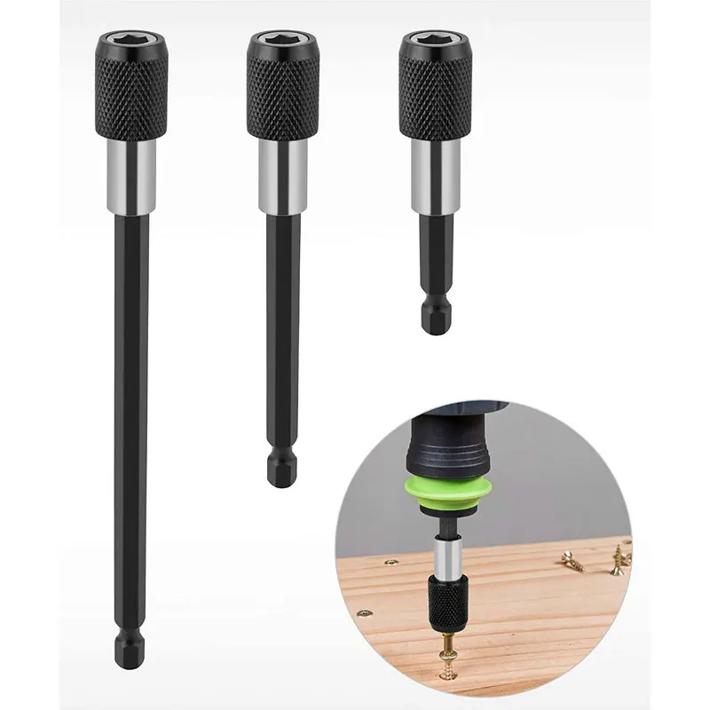 3 Chiếc 1/4 Inch Chuôi Lục Giác Phát Hành Nhanh Thanh Ổ Cắm Vít Giá Đỡ Từ Nối Dài Chuck Bộ Adapter Loại Hạt Mũi Khoan người Lái Xe