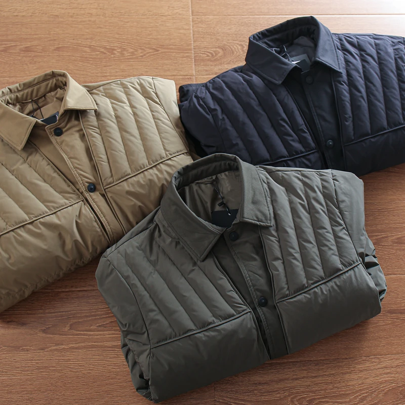 

90 White Du down Puffer Jaet Men's Loose Warm Casual Outerwear High Fluffy High Filling Retro Japanese Sle Winter Coat