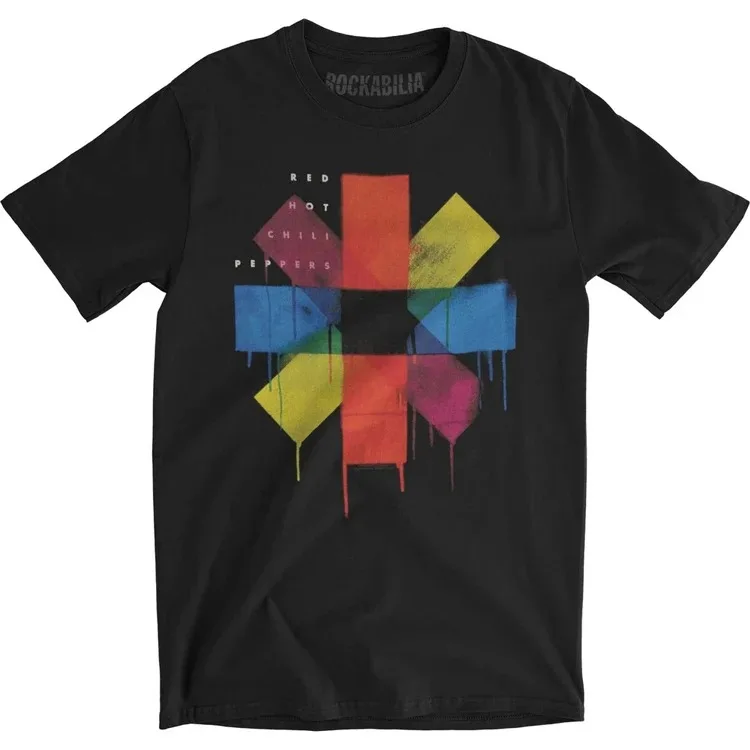 Camiseta con estampado del logotipo de la banda Red Hot Chili Pepper para hombre y mujer, ropa de calle Harajuku, Top de algodón a la moda Y2K, Top informal de gran tamaño para verano