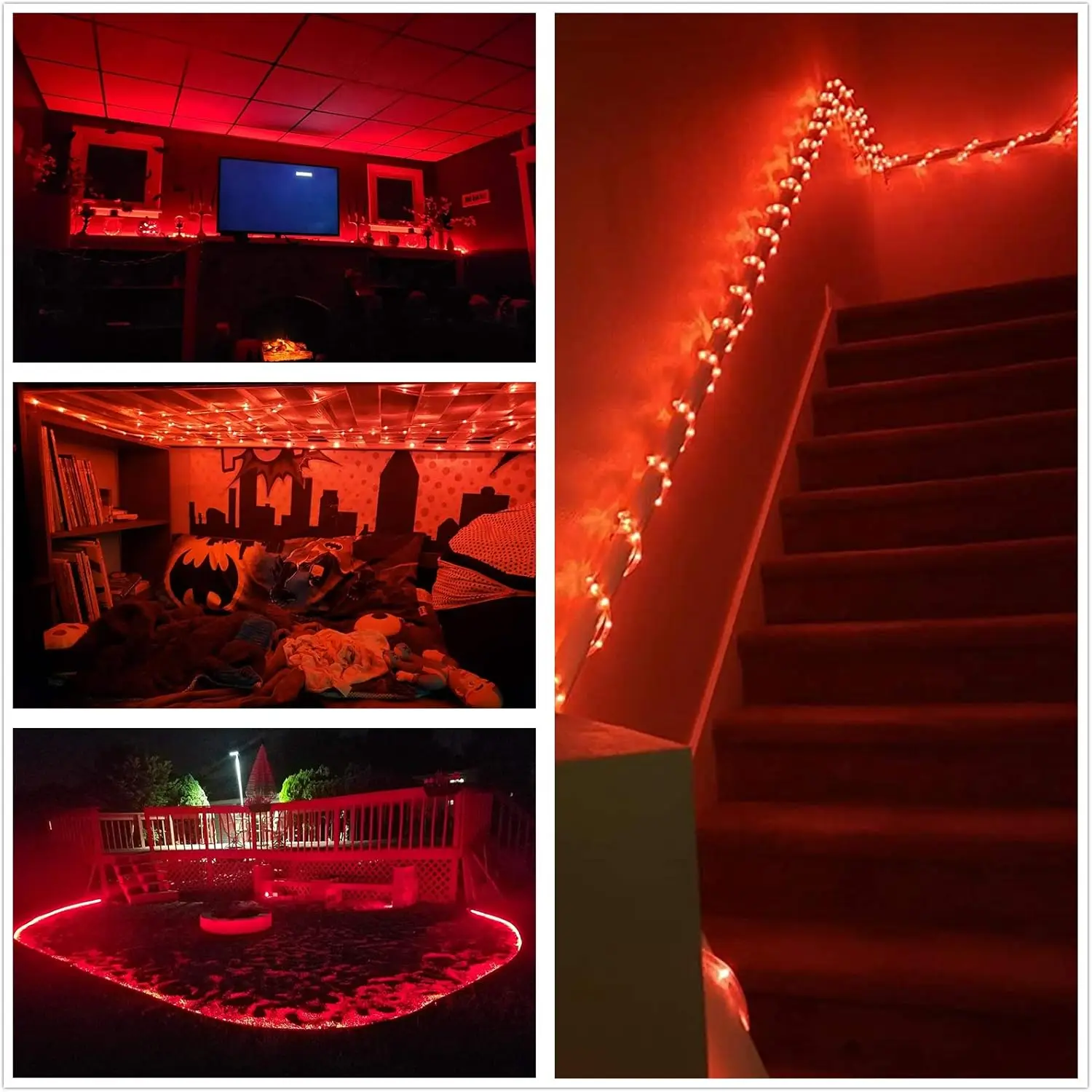 

Decorative Lighting for Indoor/Outdoor, Eaves, Backyards Garden, Halloween and Christmas Decorations(Red)