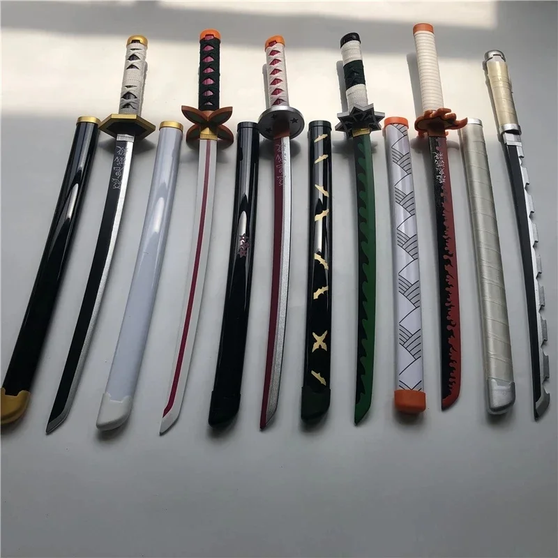 Devil Hunter Cos Sword Weapon  Agatsuma Zenitsu Kamado Tanjirou Cosplay Sword Ninja Knife Wood Weapon Prop 75cm Customized