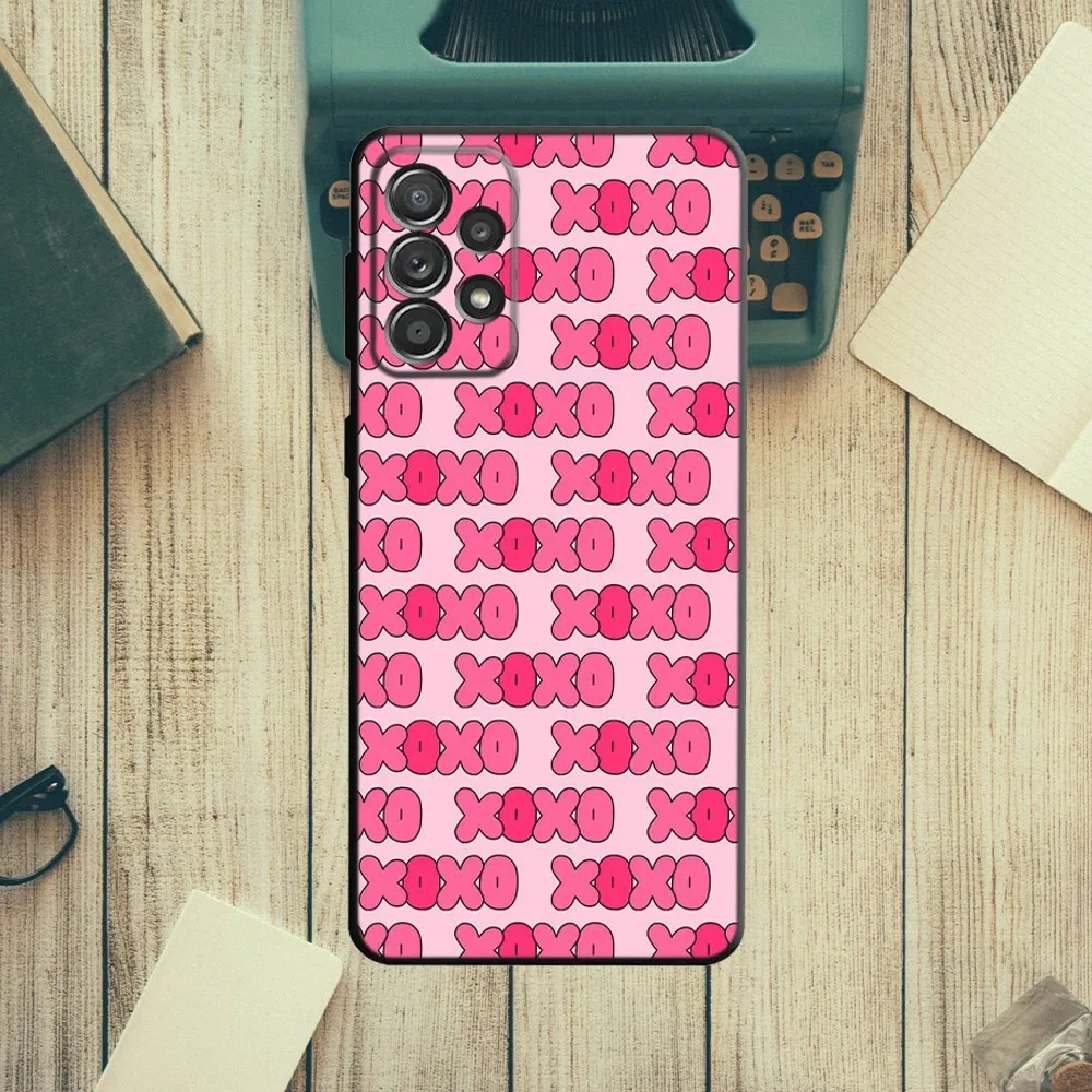 Kisses Valentine Phone Case For Samsung S21,S22 Ultra,S20,S30 plus,S22 plus,S23,S30 ultra 5G X-Xoxo- Silicone Cover