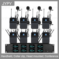 Professional UHF Wireless Microphone System 8 Channel Handheld Lavalier Microphone Church Wedding Outdoor Stage Microphone