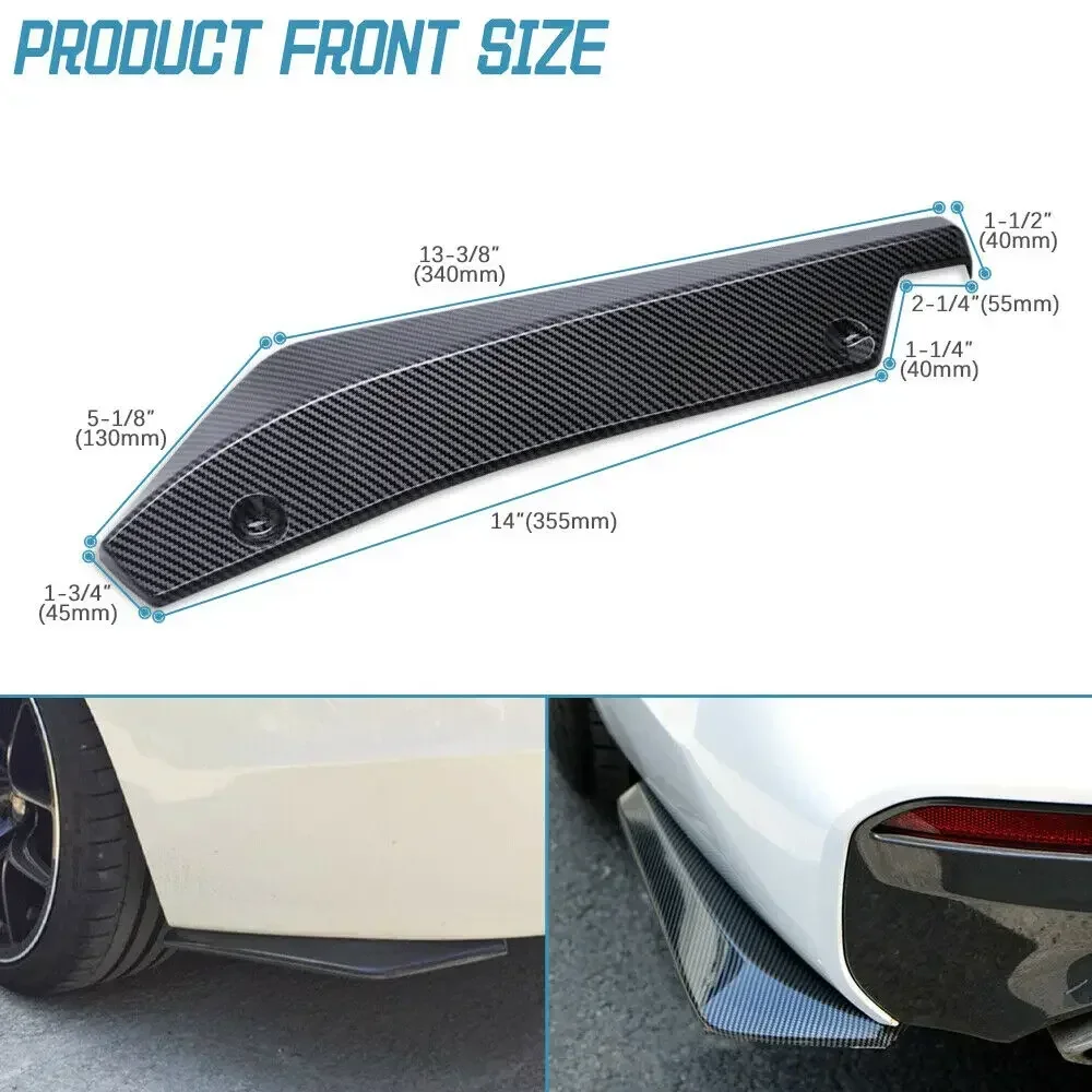 40CM Long Rear Bumper Splitter Universal For Hyundai Genesis Coupe Side Spoiler Canards Diffuser Cover Sticker Car Accessories