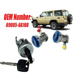 Ignition Barrel 2 Door Lock Ignition Barrel Door Lock Set for Toyota Land Cruiser 75 Series FJ75 HJ75 HZJ 690056A160 6905260150