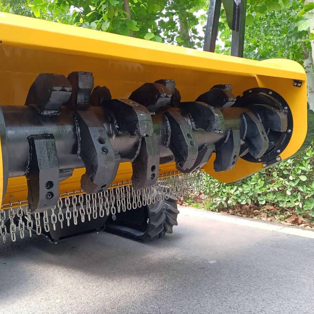 Industrial Forestry Mulcher 38hp Diesel Engine All-Terrain Remote Control Lawn Mower Mountain Slope Brush Cutter Branch Shredder