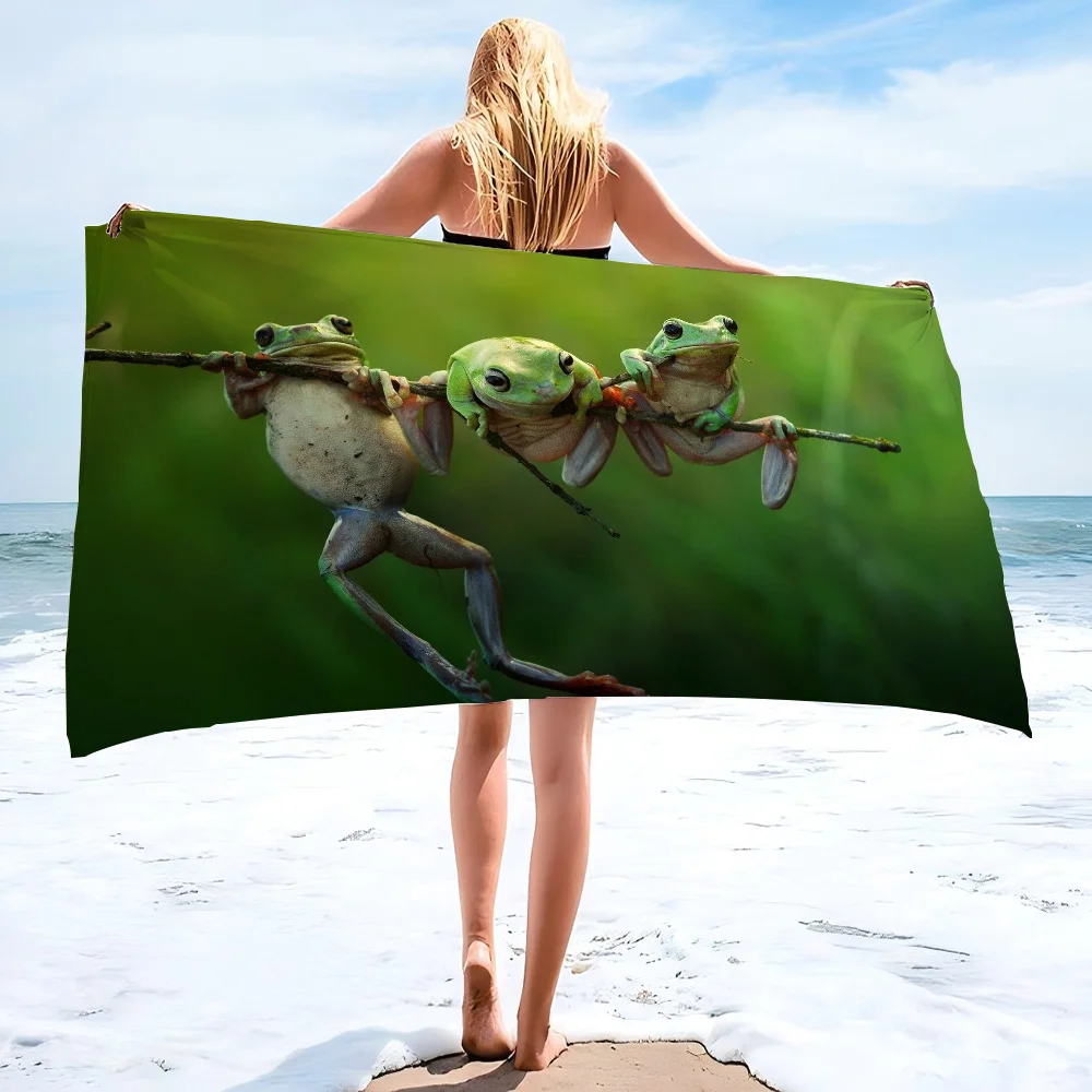 

1pc Tree Frog Towel Children's Beach Towel Summer Swimming Shower Towel Bathroom Supplies