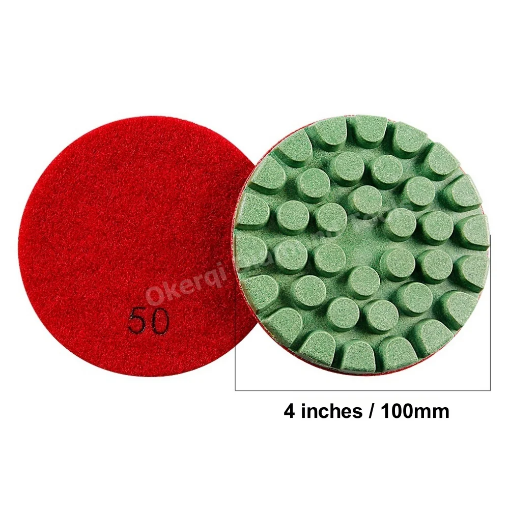 6 Stück 4 Zoll 100mm Beton-Polierpads Bodenpolierpad für Beton, Zement, Terrazzo, Marmor, Granitboden – Detail 3