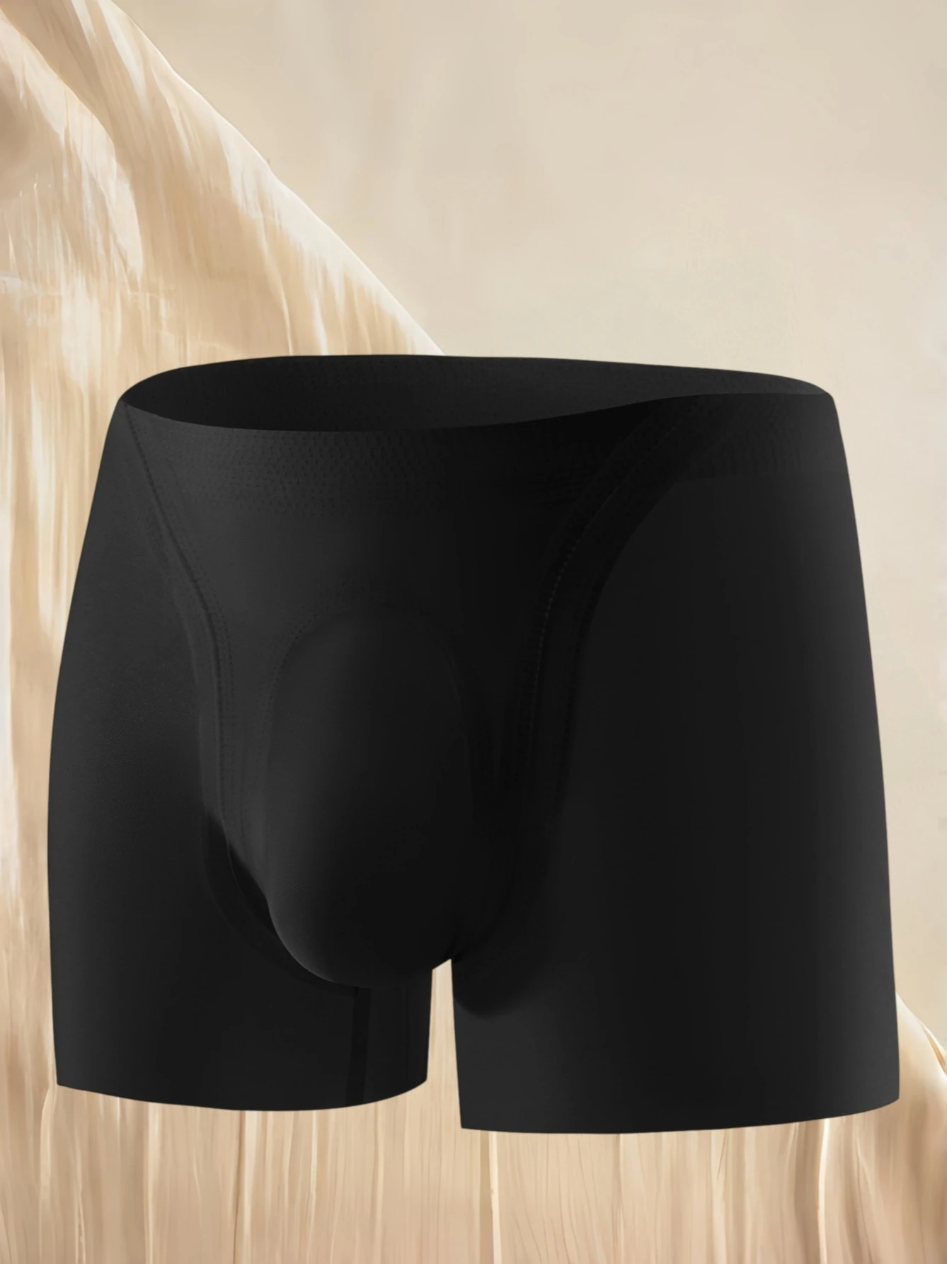 2PCS Men's Seamless Flat Underwear Breathable Solid Color Comfortable Home Wear Simple Design for Daily Use