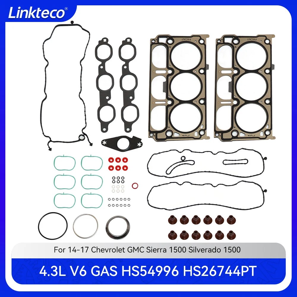 Engine Cylinde Head Gasket Set Fit 4.3 T L V6 GAS For 2014-2017 CHEVROLET GMC Sierra 1500 Silverado 1500 4.3L HS54996 HS26744PT