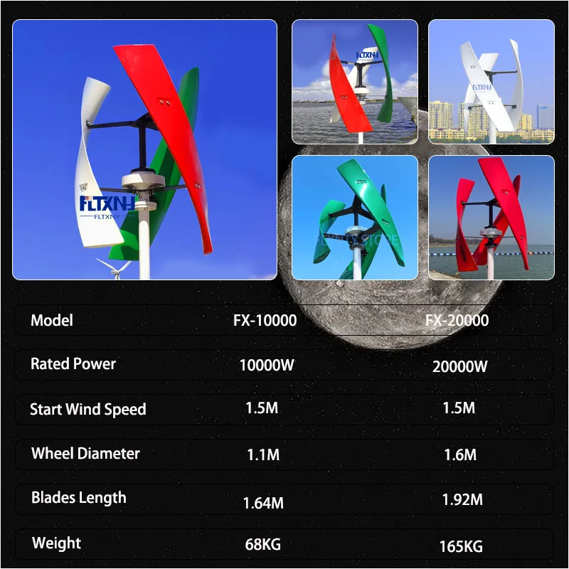 10KW 20KW Wind Turbine 96V 220V 380V Permanent Magnet Generator MPPT Charge Windmill 3 Blades With On Grid System For Home use