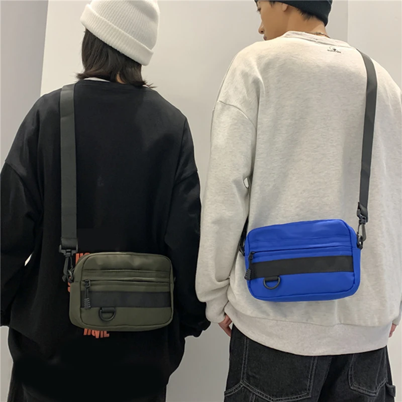 Casual Men Crossbody Bags Summer Solid Color Unisex Shoulder Bag High Quality Nylon Messenger Bag Dropshipping