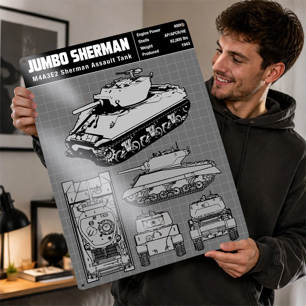 JUMBO SHERMAN Metal Poster Perfect Gift for Fans Lovers Customized Wall Art Metal Sign for Interior Decoration Room Custom Plate