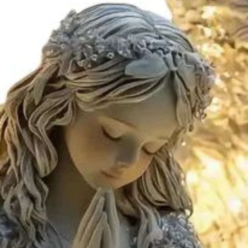 Acrylic Praying Angel Stand With Warm LED Lights And Floral Decor Perfect For Home Desktop Ornament Memorial Gift
