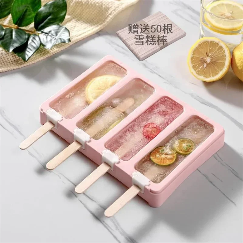 Molde reutilizable de helado DIY, bandeja de chocolate, molde de hielo con palito de paleta