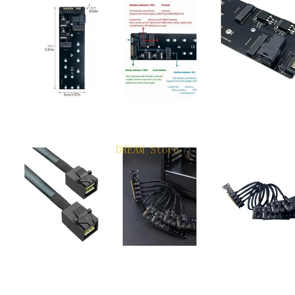 Cable-to-Board Storage with PCIe x16 Host Card and Four-Way Layout Best Sale