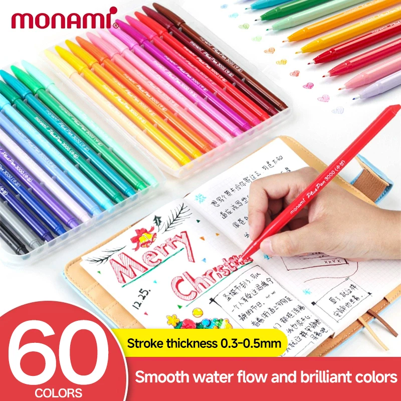 Water-based Gel Pens Hand-drawn/mark Hook Line Pens Writing/Graffiti/Notes 0.3-1mm Stationery Pen Art Supplies Colored 12-60 Set