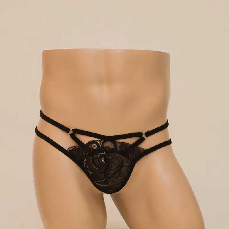 ليوبارد سيسي الحقيبة سراويل الملابس الداخلية الرجال الدانتيل جرلي انظر من خلال T-الظهر ثونغ مثير g-سلسلة منخفضة الخصر كروسدرينج الملابس الداخلية #4