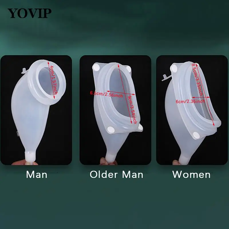 Adults Urinal With Urine Catheter Bags Male Female Toilet Reusable Hypo-allergenic Men Older Woman Silicone Urine Collector Bags