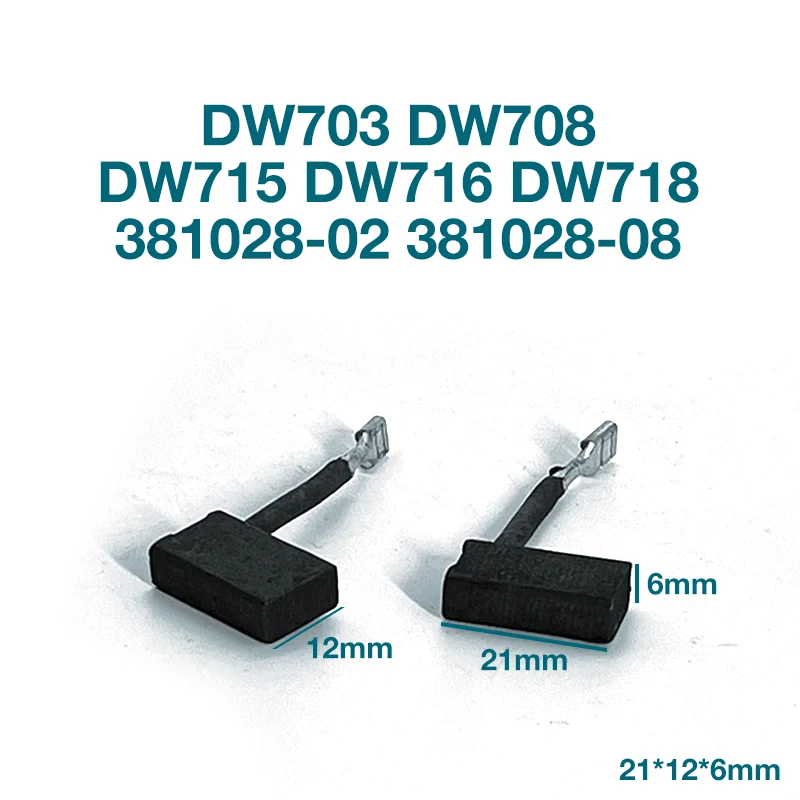 Escova de Carbono para Dewalt Acessórios de Substituição Dw703 Dw708 Dw715 Dw716 Dw718 38102802 381028-08