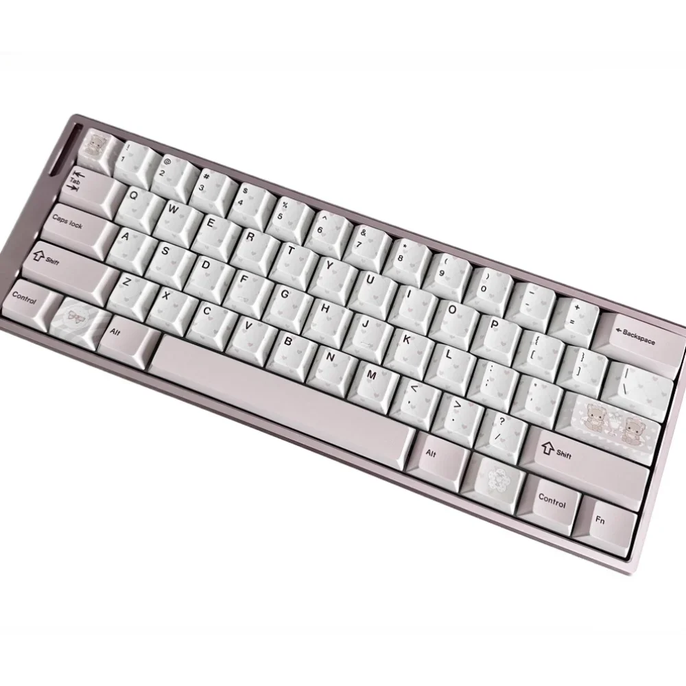 Little Bear Tea Party Keycap PBT 130 Key Cherry English Korean Keyboard Cap Suitable for Mechanical Keyboard MX Switch