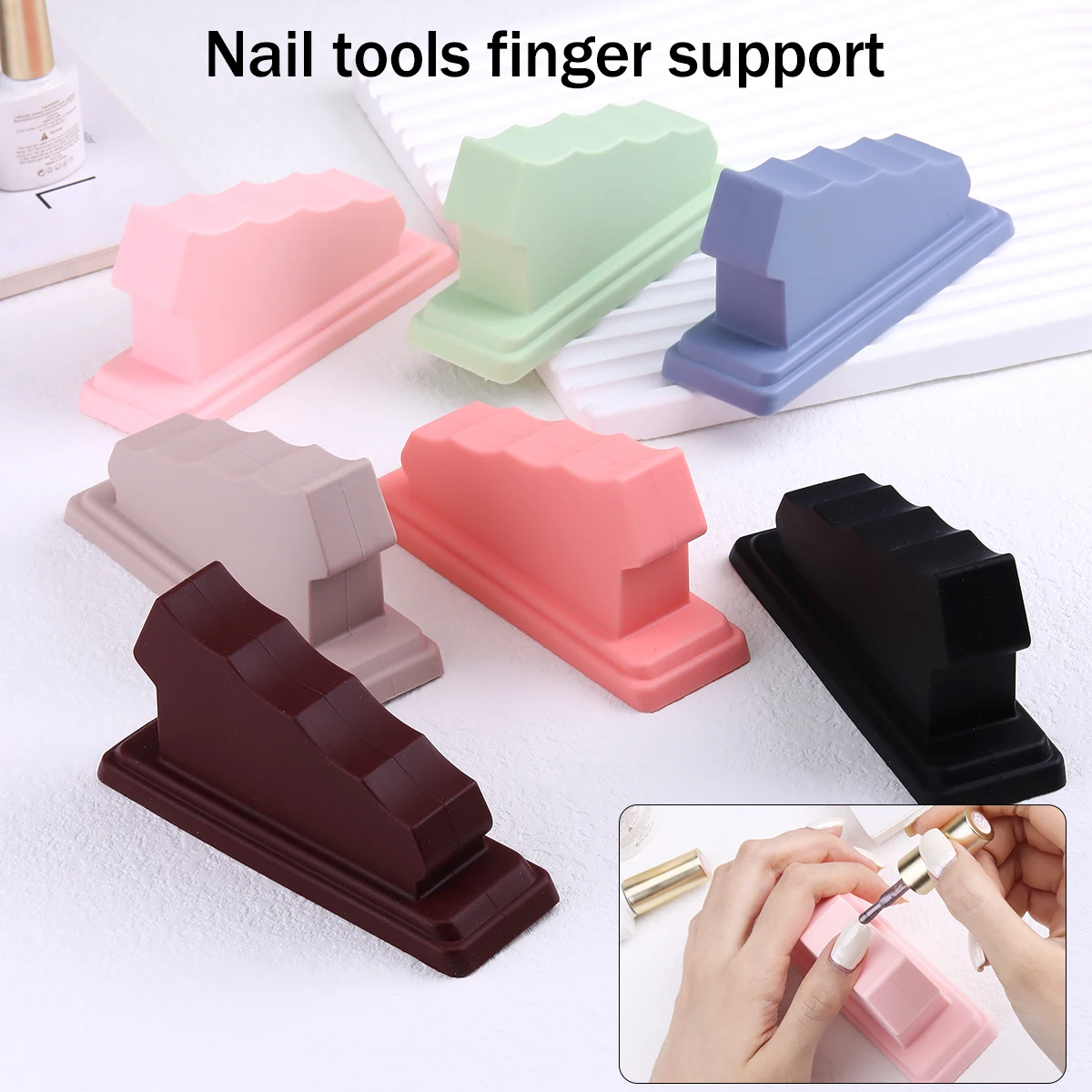 Nail Art Finger Support, Sturdy Silicone Finger Support, Ergonomically Designed Finger Support for Nail Salon