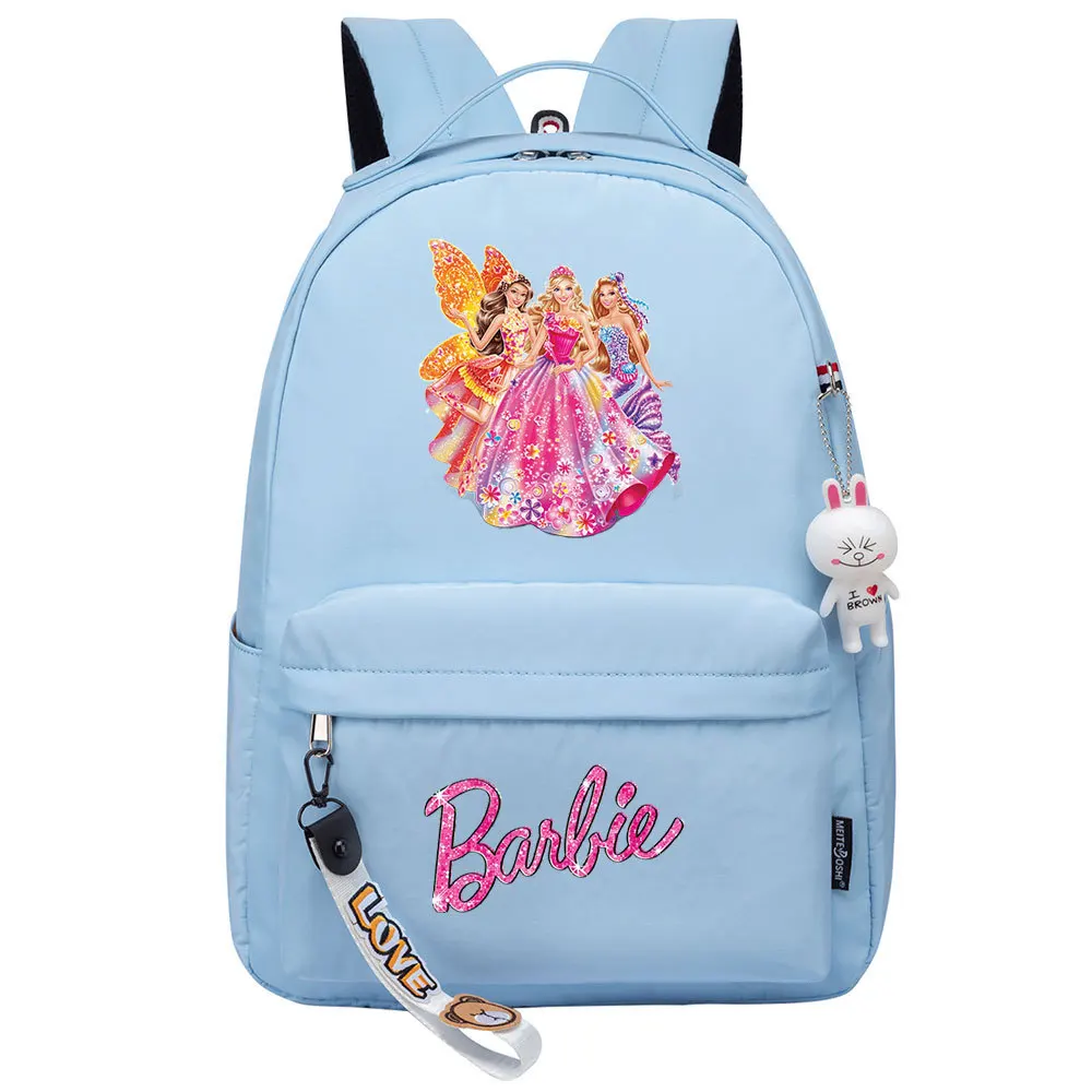 

MINISO Live-action Movie Barbie Peripherals Large-capacity Comfortable Student Schoolbag Casual Bunny Kawaii Backpack Best Gift