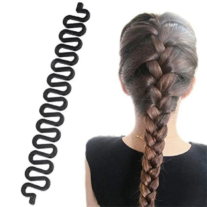 

Fashion Fish Bond Waves Braider Tool Roller With Hair Twist Styling Black Bun Maker Magic Hair Braiding