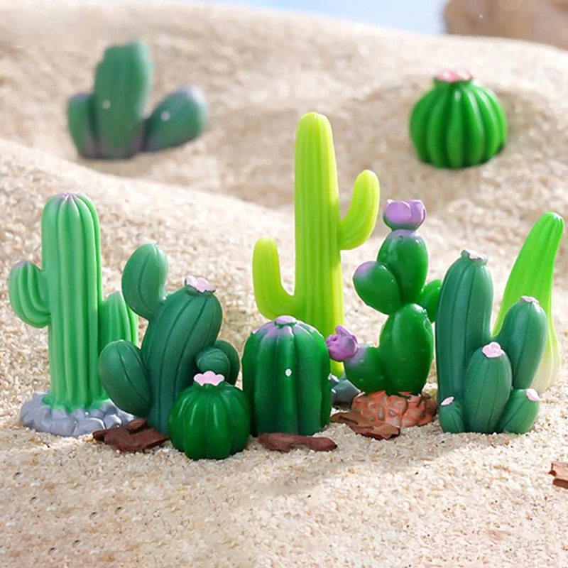 Mini Simulated Cactus Figurines Micro Landscape Home Desktop Car Dashboard Ornaments