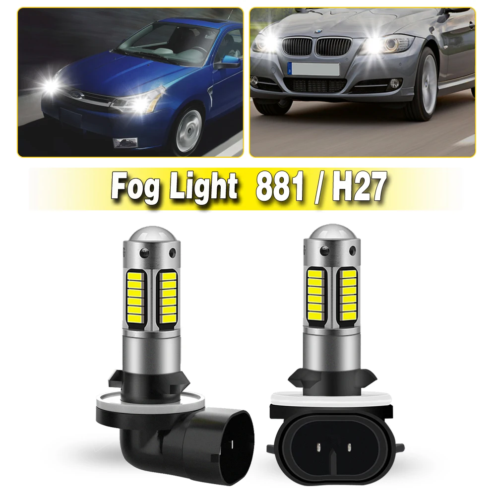 2PCS Car LED Fog Light 881 H27 4014 30smd High Car Parts General Light LED Auto Fog Spare Car Front Light Brightness
