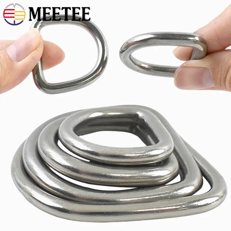 

5Pcs 304 Stainless Steel D Ring for Keychain Buckles Strap-on Connect Carabiner Clips Pet Collar Loops Clasp DIY Bag Accessories