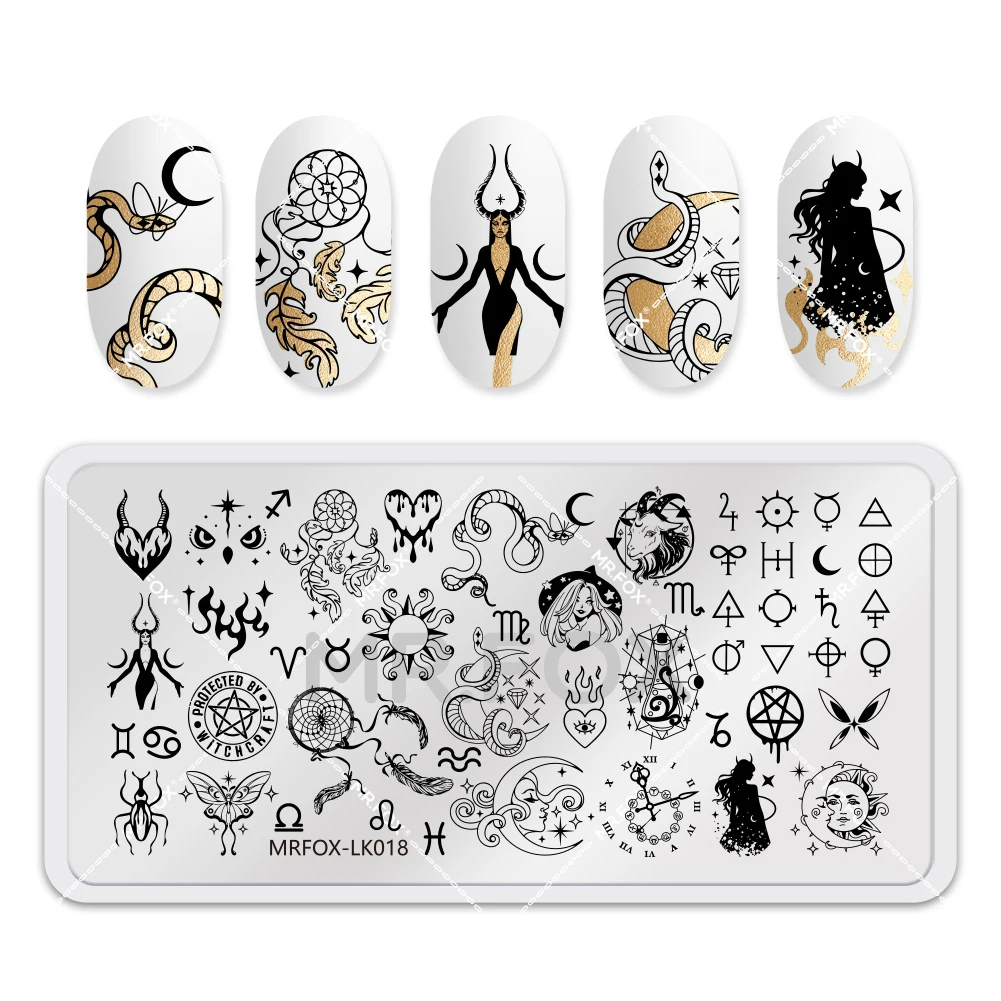 1PCS Moon Star Nail Stamping Plates Rectangle Template Stencils Nail Art Stamp Image Plate Manicure Nail Print Tools