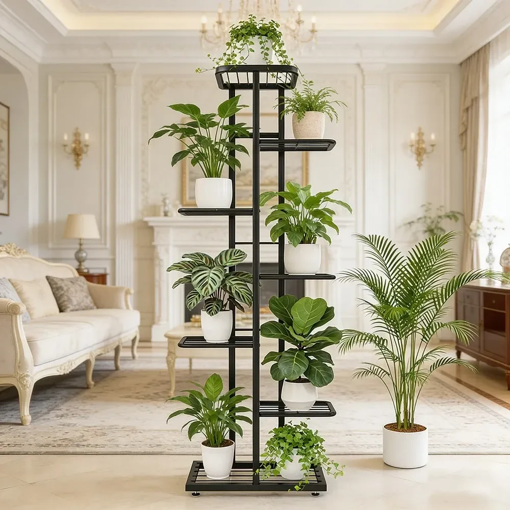 

Design Accommodates Multiple PlantersPlant Stand And Pot Rack. This Tall Indoor Plant Stand Features A Sturdy Wrought Iron Fram