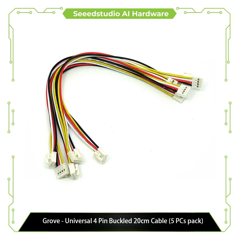 Grove - Universal 4 Pin Buckled 20cm Cable (5 PCs pack)