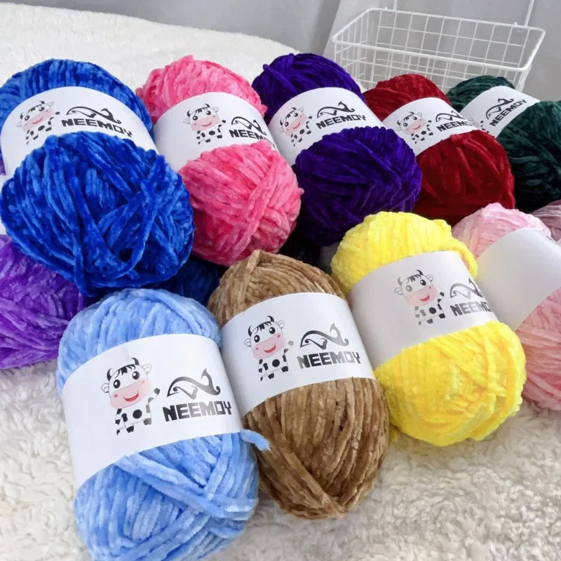 NEEMOY-Chenille Velvet Yarn, Knitting Wool, Thick, Warm, Crochet, Yarns, Cotton, DIY, Hand-Knitted Sweater, 100g, 1Pc