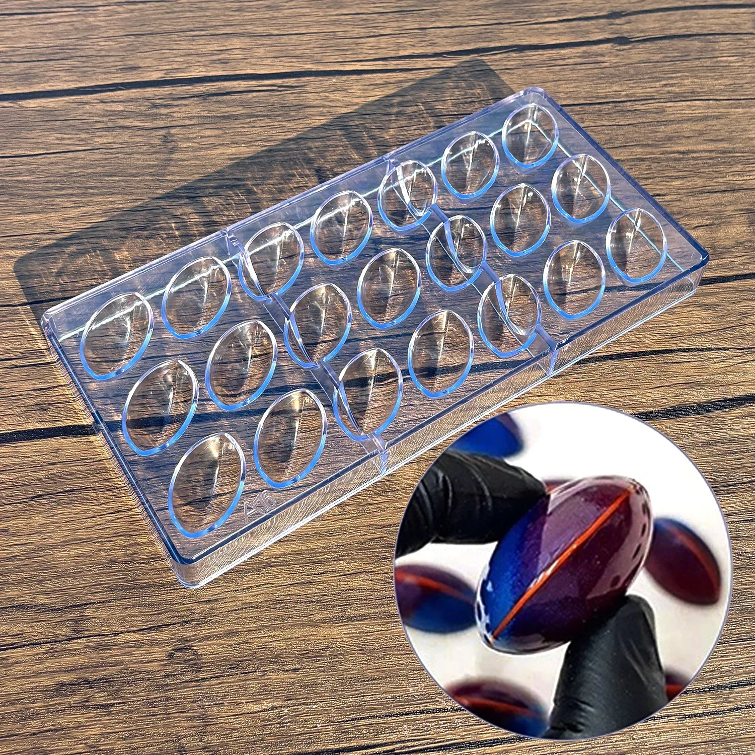 Polycarbonate Chocolate Mold, 18 Cavities Olive Shape, Food Grade Reusable DIY Candy Baking Tool, Beginner Friendly for Home Use