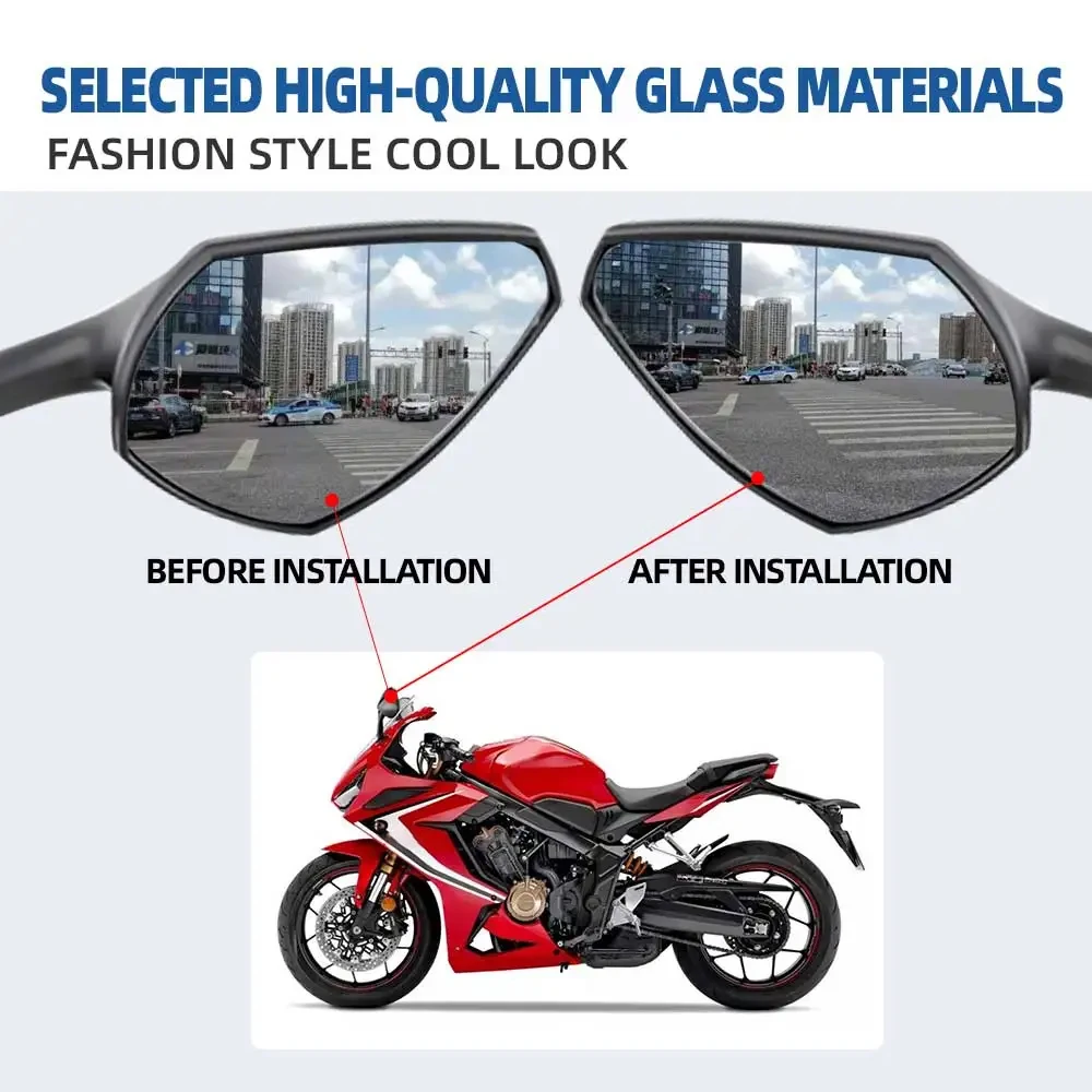 For HONDA CBR650R CBR500R CBR 650 R 650R CB 500 R Wide Angle Rearview Mirrors Side Mirror View Lens Convex Increase Vision Parts