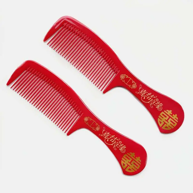 

Red Wedding Combs Couple Wedding Supplies Double Wooden Comb Bridegroom Trousseau Creative Marital Comb Family Personal Care ...