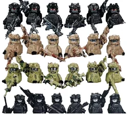 Compatible with Lego figurine special forces, fully arm Ed soldiers, military building blocks, little figurine boy puzzle