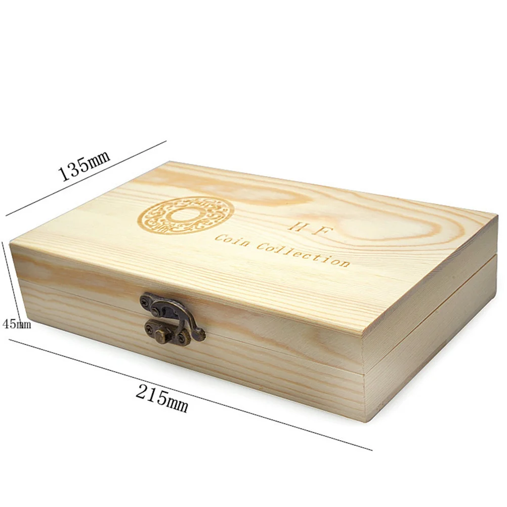 

Coin Collection Box Wooden Delicate Protective Case Storage for 50 Commemorative Coins Organizer Display Holder 18 21 25 27 30mm