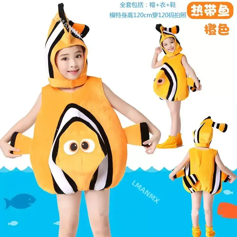 Disfraz de Cosplay de Vida Marina para adultos y niños, conjunto de ropa de actuación, sombrero, zapatos, Anime, estrella de mar, pulpo, hipocampu, Delfín