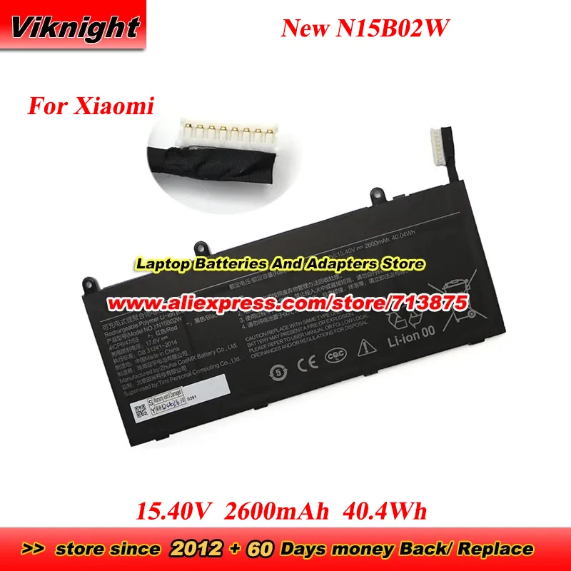 

Новый аккумулятор N15B02W 4ICP6/47/64 для Xiaomi RedMibook 14 II TM1705 TM1801 TM1802-AF TM1802-AG TM1802-BL 15,4 В 2600 мАч 40,4 Втч