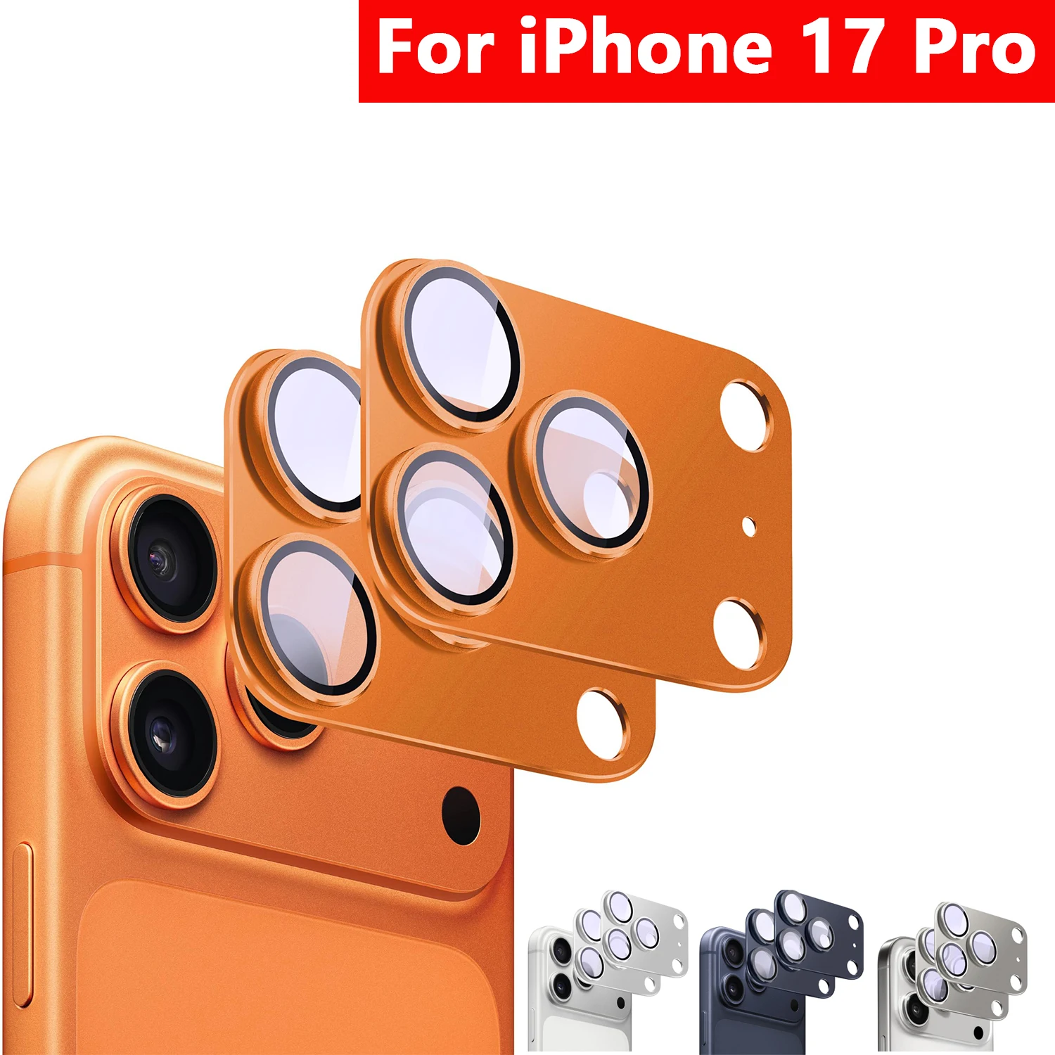 

2 Pack Camera Lens Protector for iPhone 17 Pro [ Drop Protection ] AR Tempered Glass Strong Adsorption Metal Camera Cover Screen