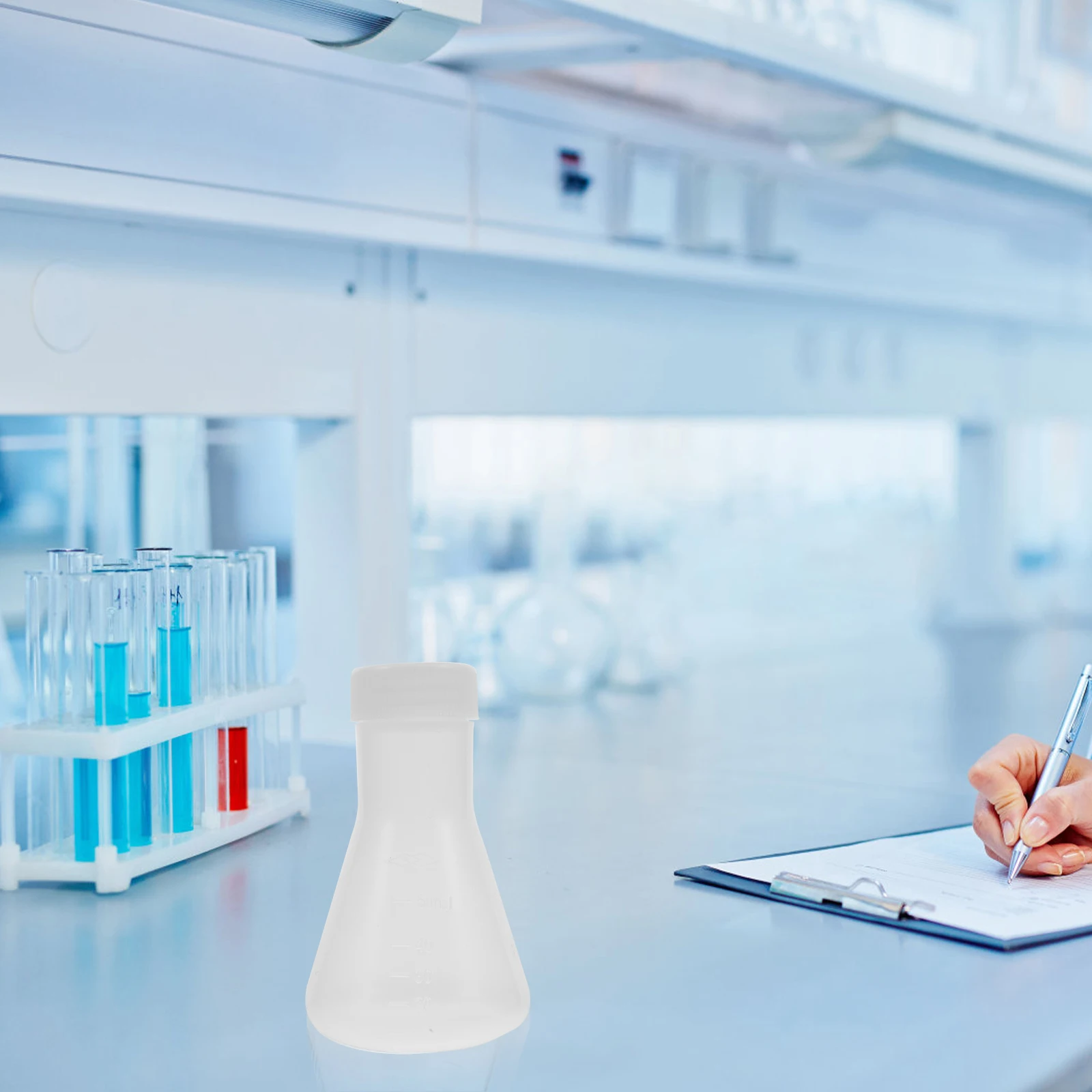 

50ml PP Plastic Conical Flask with Lid for Lab Experiment Chemistry Research Application Laboratory Tool
