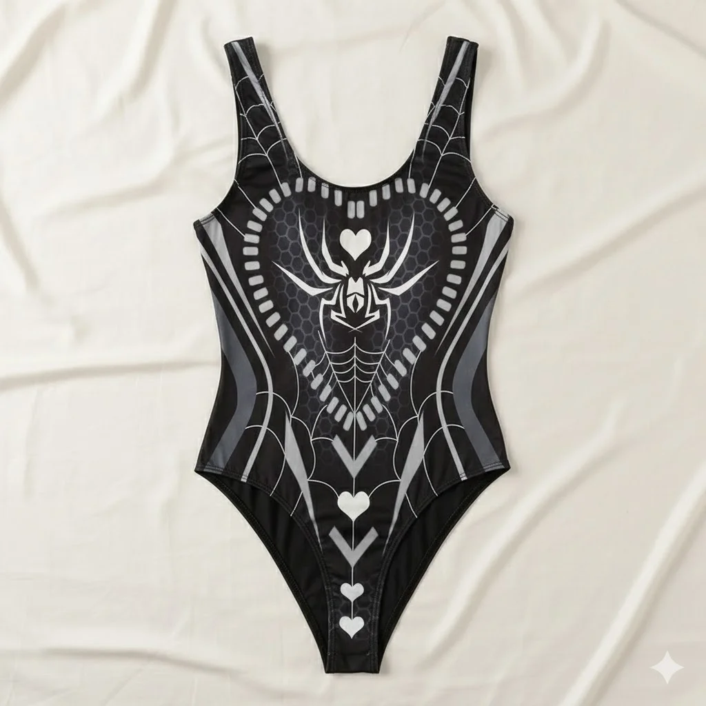 

Sexy Lingerie Temptation Japanese Anime Cute Spider Women Bodysuit Sukumizu Costumes Hot Cosplay Open Crotch Jumpsuit