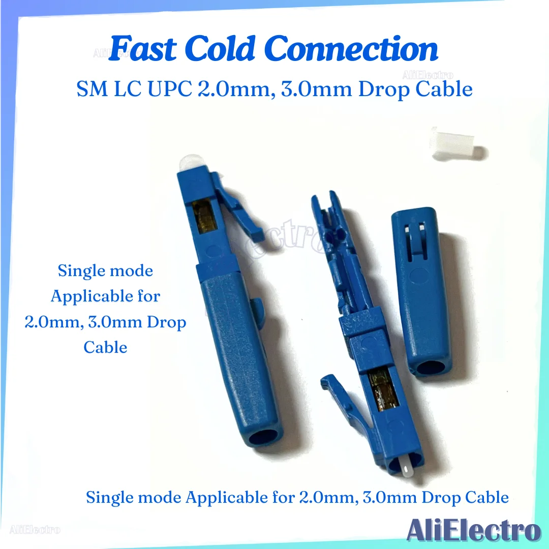 FTTH 10~50pcs LC UPC Optical Fiber Cable Quick Connector Fast Cold Connection Adapter for Telecommunication LC UPC Drop Cable