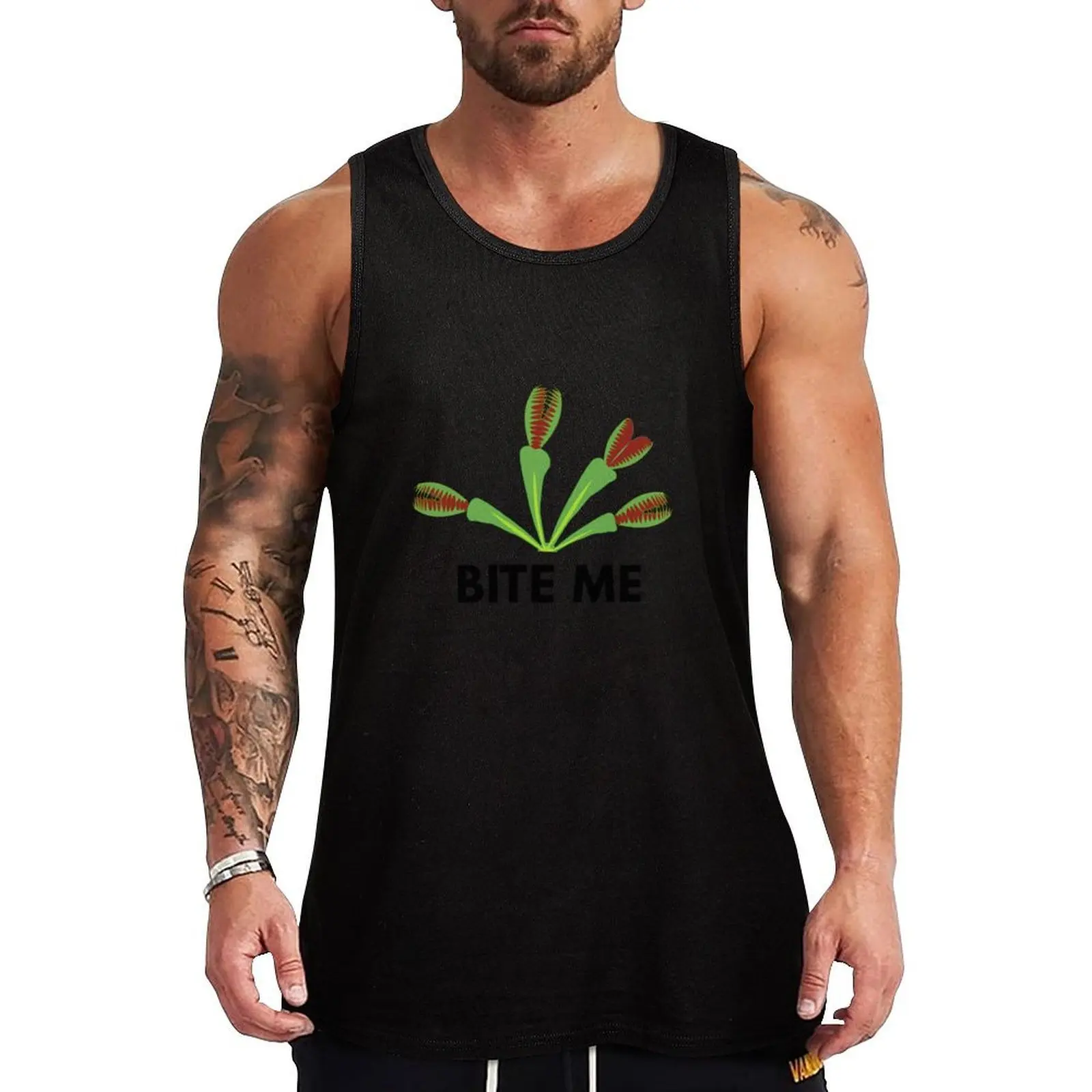 Camiseta sin mangas con estampado de Venus fly trap bite me dionaea muscipula, camiseta informal para el fin de semana, camiseta sin mangas holgada