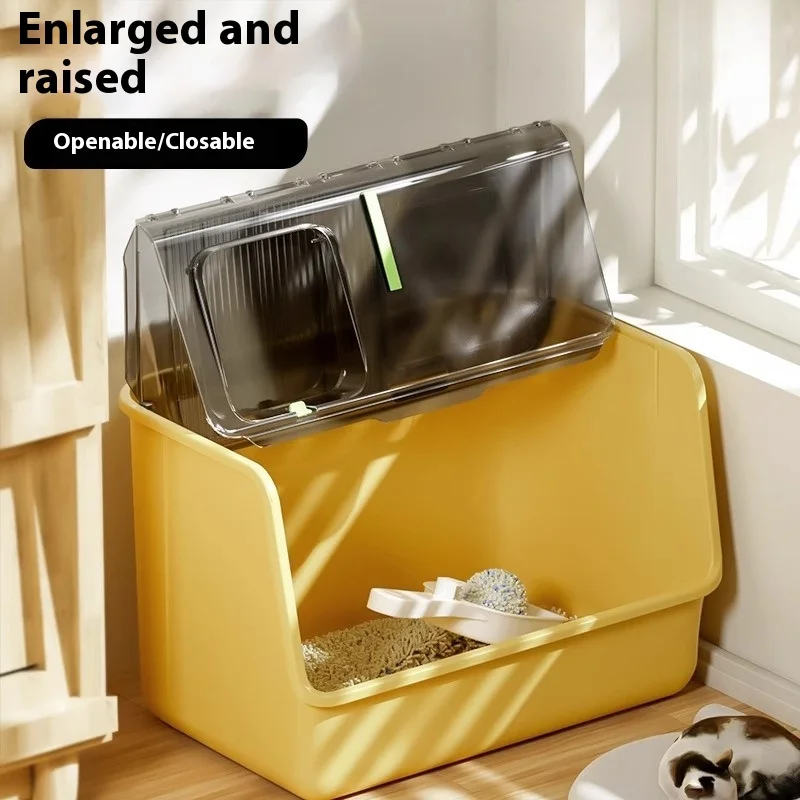 

Полностью закрытый ящик для кошачьего туалета, очень большой, против брызг и запаха, предотвращает отслеживание верхнего выхода, туалет для котенка