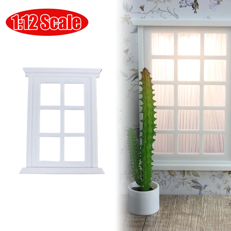 1 unidad de casa de muñecas en miniatura, marco de ventana, modelo de decoración, ventanas, casa de muñecas 1/12, Mini muebles de juguete