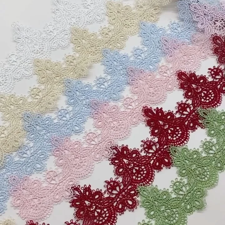 15 ярдов/лот, ширина 6 см, красочная водорастворимая волнистая кружевная ткань со штрих-кодом, домашняя одежда, аксессуары для сна, кружево H053